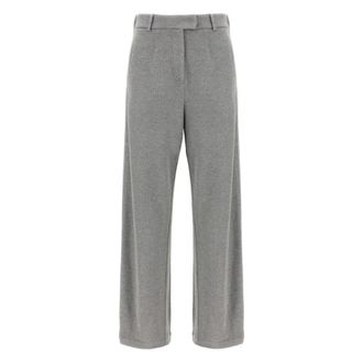 Brunello Cucinelli Broeken, Dames, Grijs, S, Grijze Broek met Riemlussen