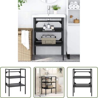 vidaXL vidaXL Struttura in ferro - Struttura per Lavabo da Bagno Nera 59x38x83 cm in Ferro