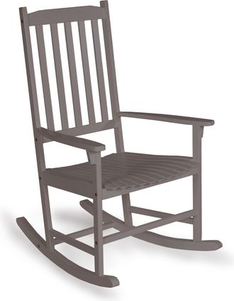 Jonathan Y Designs Seagrove Farmhouse Classic Slat-Back 350-LBS Support Acacia Wood Outdoor Rocking Chair, Gray Wash