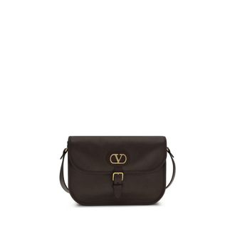 Valentino Garavani Brown Calf Leather Bos Taurus Shoulder Mens Bag