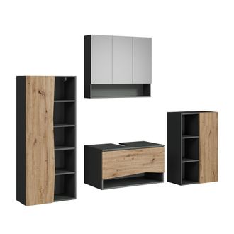 Vicco Conjunto De Muebles De Ba&ntilde;o Willow, Artesano, 4 Partes, Vicco