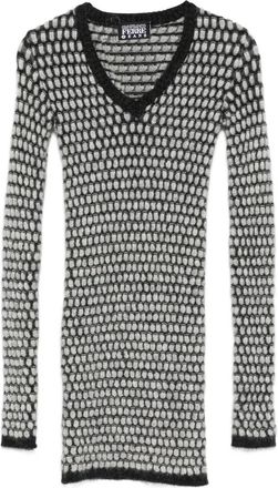 Gianfranco Ferre 1997 trui met V-hals en lange mouwen - Zwart