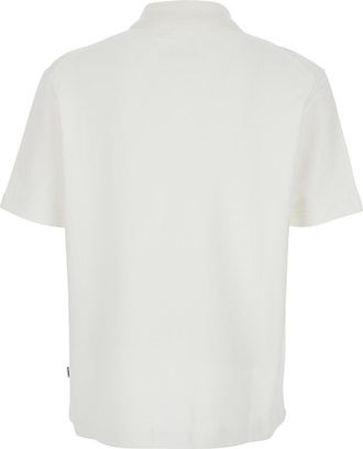Jil Sander Mens Polo Shirt Front Zip White Cotton T-Shirts And Polos