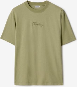 Burberry Check Cursive Logo Cotton T-shirt, Size: XXXL