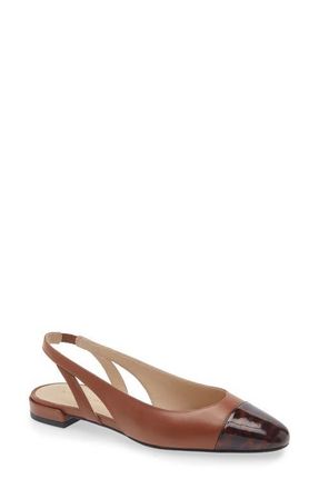 Stuart Weitzman Sleek Slingback Flat in Bridle Brown/Dark Brown at Nordstrom, Size 7