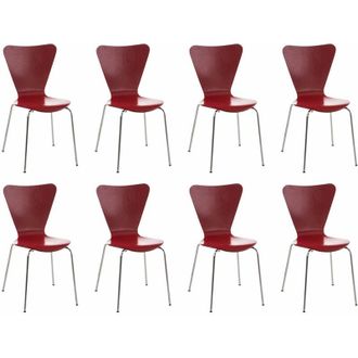 Clp Set 8x Sedie Impilabili Calisto rosso