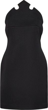 Coperni Sculptural Neckline Black Mini Dress