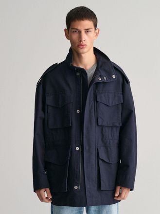 GANT Mens Evening Blue Cotton Field Jacket - Dark Blue - Size X-Large