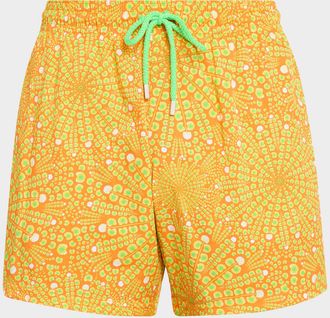 Vilebrequin Men & apos;s Mosaic Urchin Stretch Nylon Swim Trunks