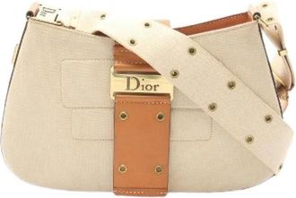 Dior Pre-owned Street Chic Columbus Borsa a Spalla in Tela e Pelle - - Pre-owned - Donna - Beige - ONE SIZE