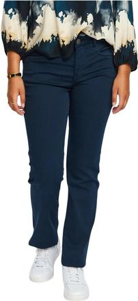 2-Biz Slim-fit Broeken - Dames - Slim Fit Broeken - Blauw - 3XL - Leer - Broeken
