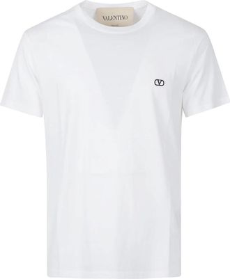 Valentino Garavani VLogo Signature Katoenen T-shirt - Heren - T-shirts - Wit - S - Katoen - Tops