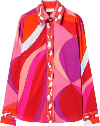 Pucci Pesci-print shirt - women - Cotton - 44 - Pink