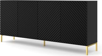 AKL FURNITURE Cómoda efecto madera Negro