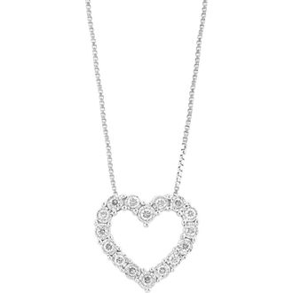 Effy Sterling Silver Diamond Heart Pendant Necklace in White at Nordstrom Rack