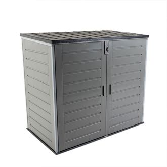Charles Bentley 1170L Outdoor Garden Storage Cabinet - Grey & Black