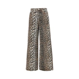 Ganni Leopard-print Lari jeans Woman 25