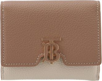 Burberry Ladies Grainy Leather TB Tri-Tone Compact Wallet