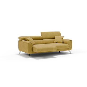 Divani.Store Caravaggio Sof&aacute; Con Asientos Deslizantes En Tela Suave E Impermeable 169 Cm Amarillo