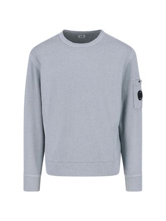 C.P. Company Light Grey Minimalist Logo Patch Sweater