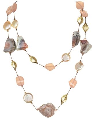 Margo Morrison Vermeil Gemstone & Pearl Necklace