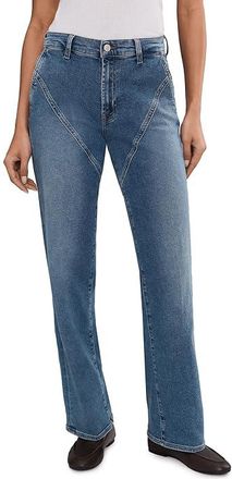 7 For All Mankind Stovepipe Straight Womens Jeans Oceanstone : 28 32, Cotton/Denim/Elastane
