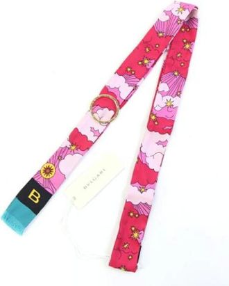 Bulgari Pre-owned Scarves, female, Pink, Size: ONE SIZE Pre-owned Silk Scarf