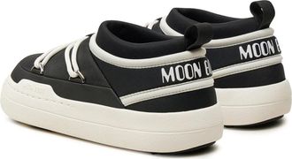 Moon Boot Womens Park Icon Slip-On Sneaker Black Nylon Rubber Sole