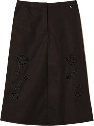 Twin-Set Gonna midi con ricamo - Nero