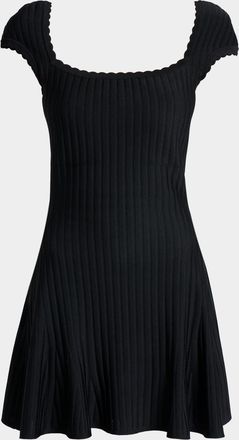 Givenchy Cap-Sleeve Pleated Mini Dress