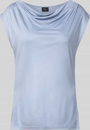 s.Oliver Black Label Relaxed Fit T-Shirt aus reiner Viskose in Rauchblau, Gr&ouml;&szlig;e 34