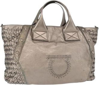 Ferragamo Pre-owned Tote Bag - Dames - Vintage Shopper - Grijs - ONE Size - Leer - Vintage
