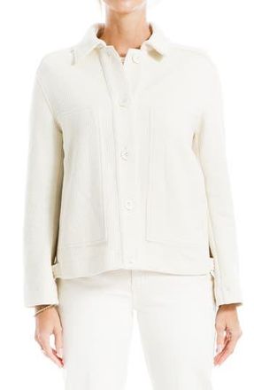 Max Studio Ribbed Crop Shirt Jacket in Ecru at Nordstrom Rack, Size X-Small