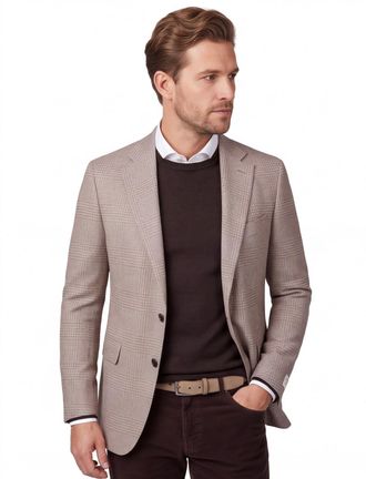 Carl Gross Carl Gross colbert beige geruit normale fit