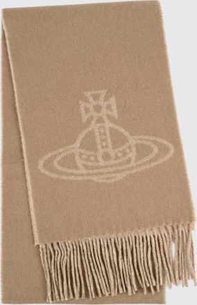 Vivienne Westwood Sciarpa in lana con motivo logo Orb e bordi sfrangiati
