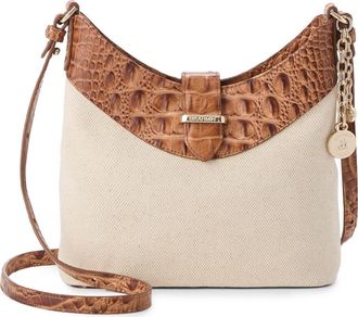 Brahmin Small Gwynne Canvas & Leather Crossbody Bag in Cinnamon at Nordstrom
