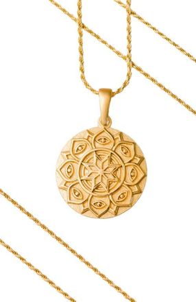 Mantra I Am Supported And Protected mandala necklace in Original - Gold at Nordstrom