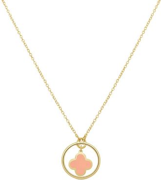 Italian Gold, Inc 14K Pink Agate Clover Pendant