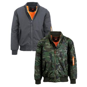 Spire by Galaxy Mens Heavyweight MA-1 Bomber Flight Jacket - 2 Pack