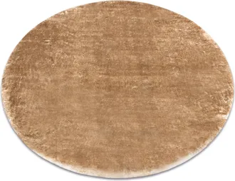 RugsX Rugsx - Alfombra De Lavado Moderna Lapin C&iacute;rculo, Shaggy Antideslizante Marfil / Marr&oacute;n Brown Circulo 100 Cm