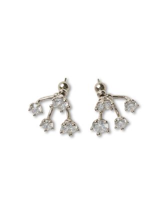 Panconesi Rhodium-Plated Brass Zircon Earrings