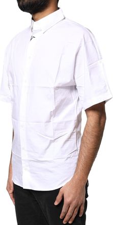 Dolce & Gabbana White Cotton Button Down Casual Men Polo Shirt