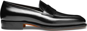 Santoni Penny Loafer - Heren - Loafers - Zwart - 41 EU - Leer - Schoenen