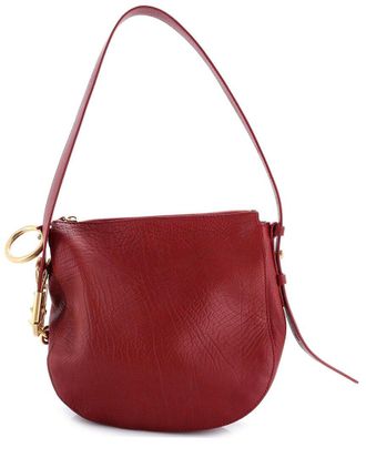 Burberry Red Sheep Leather Knight Shoulder Bag Small (Authentic Pre-Loved)