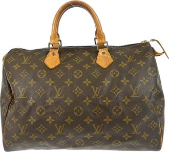 Louis Vuitton Speedy Handbag Monogram Canvas Brown Canvas Handbag (Pre-Owned)