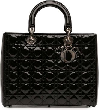 Dior Pre-owned Dior Large Patent Cannage Lady Dior Ladies 18BMA-0141
