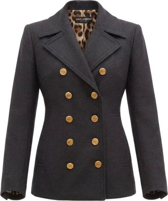 Dolce & Gabbana Dolce & Gabbana blazers - Dames - Jassen - Grijs - Maat: XL Zijde