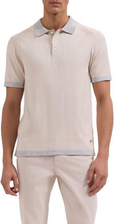 Bugatchi Cotton Blend Polo Sweater in Almond at Nordstrom, Size Xxx-Large