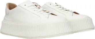 Jil Sander Leather Platform Sneaker - White