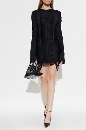 The Attico Dress With Decorative Fringes, Womens, Black